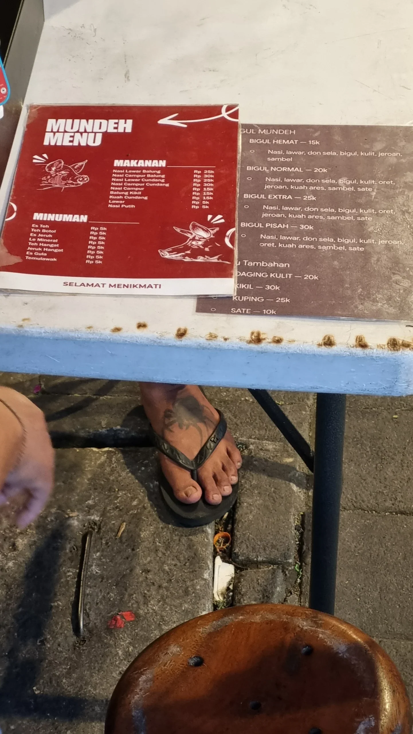 Menu Mundeh
