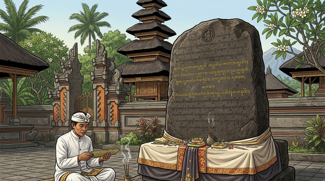 ilustrasi prasasti di bali