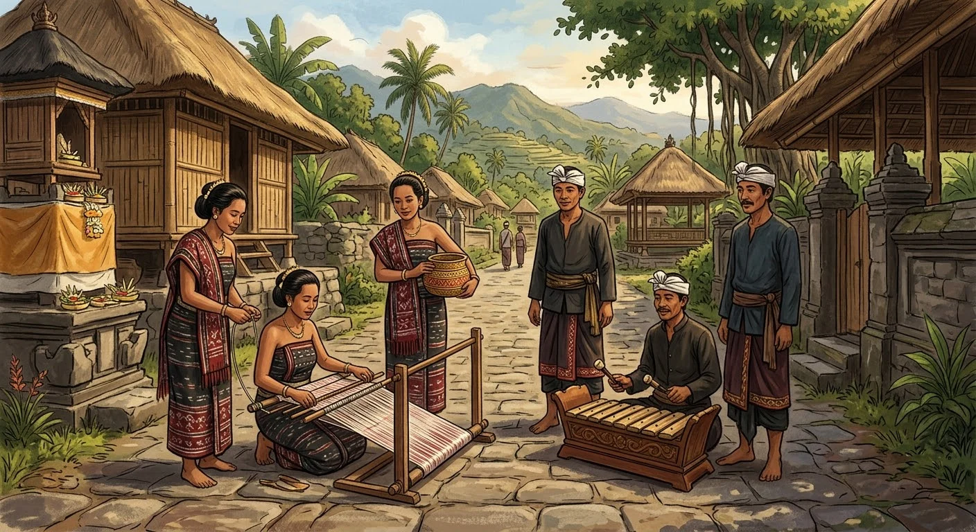 Ilustrasi suku bali aga